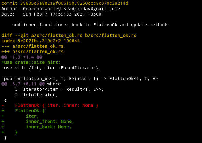 Rust comparison screenshot
